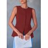 imagePRETTYGARDEN Womens Suit Vest Tops 2025 Summer Dressy Casual Business Button Sleeveless Trendy Fashion Blazer WaistcoatOrange Red