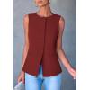 imagePRETTYGARDEN Womens Suit Vest Tops 2025 Summer Dressy Casual Business Button Sleeveless Trendy Fashion Blazer WaistcoatOrange Red
