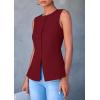 imagePRETTYGARDEN Womens Suit Vest Tops 2025 Summer Dressy Casual Business Button Sleeveless Trendy Fashion Blazer WaistcoatRed