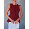 imagePRETTYGARDEN Womens Suit Vest Tops 2025 Summer Dressy Casual Business Button Sleeveless Trendy Fashion Blazer WaistcoatRed