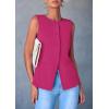 imagePRETTYGARDEN Womens Suit Vest Tops 2025 Summer Dressy Casual Business Button Sleeveless Trendy Fashion Blazer WaistcoatRose Red