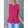 imagePRETTYGARDEN Womens Suit Vest Tops 2025 Summer Dressy Casual Business Button Sleeveless Trendy Fashion Blazer WaistcoatRose Red