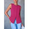 imagePRETTYGARDEN Womens Suit Vest Tops 2025 Summer Dressy Casual Business Button Sleeveless Trendy Fashion Blazer WaistcoatRose Red