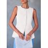 imagePRETTYGARDEN Womens Suit Vest Tops 2025 Summer Dressy Casual Business Button Sleeveless Trendy Fashion Blazer WaistcoatWhite