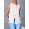 imagePRETTYGARDEN Womens Suit Vest Tops 2025 Summer Dressy Casual Business Button Sleeveless Trendy Fashion Blazer WaistcoatWhite