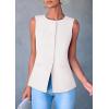 imagePRETTYGARDEN Womens Suit Vest Tops 2025 Summer Dressy Casual Business Button Sleeveless Trendy Fashion Blazer WaistcoatWhite