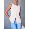imagePRETTYGARDEN Womens Suit Vest Tops 2025 Summer Dressy Casual Business Button Sleeveless Trendy Fashion Blazer WaistcoatWhite