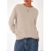 imagePRETTYGARDEN Womens Sweaters Fall Fashion 2025 Casual Crewneck Pullover Button Long Sleeve Cute Knit Tops Winter ClothesBeige