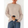 imagePRETTYGARDEN Womens Sweaters Fall Fashion 2025 Casual Crewneck Pullover Button Long Sleeve Cute Knit Tops Winter ClothesBeige