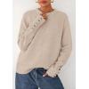 imagePRETTYGARDEN Womens Sweaters Fall Fashion 2025 Casual Crewneck Pullover Button Long Sleeve Cute Knit Tops Winter ClothesBeige