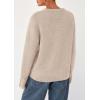imagePRETTYGARDEN Womens Sweaters Fall Fashion 2025 Casual Crewneck Pullover Button Long Sleeve Cute Knit Tops Winter ClothesBeige