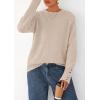 imagePRETTYGARDEN Womens Sweaters Fall Fashion 2025 Casual Crewneck Pullover Button Long Sleeve Cute Knit Tops Winter ClothesBeige