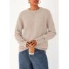 imagePRETTYGARDEN Womens Sweaters Fall Fashion 2025 Casual Crewneck Pullover Button Long Sleeve Cute Knit Tops Winter ClothesBeige