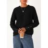 imagePRETTYGARDEN Womens Sweaters Fall Fashion 2025 Casual Crewneck Pullover Button Long Sleeve Cute Knit Tops Winter ClothesBlack