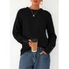 imagePRETTYGARDEN Womens Sweaters Fall Fashion 2025 Casual Crewneck Pullover Button Long Sleeve Cute Knit Tops Winter ClothesBlack