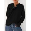 imagePRETTYGARDEN Womens Sweaters Fall Fashion 2025 Casual Crewneck Pullover Button Long Sleeve Cute Knit Tops Winter ClothesBlack
