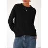 imagePRETTYGARDEN Womens Sweaters Fall Fashion 2025 Casual Crewneck Pullover Button Long Sleeve Cute Knit Tops Winter ClothesBlack