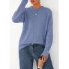 imagePRETTYGARDEN Womens Sweaters Fall Fashion 2025 Casual Crewneck Pullover Button Long Sleeve Cute Knit Tops Winter ClothesBlue