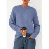 imagePRETTYGARDEN Womens Sweaters Fall Fashion 2025 Casual Crewneck Pullover Button Long Sleeve Cute Knit Tops Winter ClothesBlue