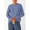 imagePRETTYGARDEN Womens Sweaters Fall Fashion 2025 Casual Crewneck Pullover Button Long Sleeve Cute Knit Tops Winter ClothesBlue