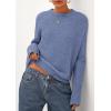 imagePRETTYGARDEN Womens Sweaters Fall Fashion 2025 Casual Crewneck Pullover Button Long Sleeve Cute Knit Tops Winter ClothesBlue