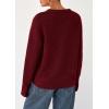 imagePRETTYGARDEN Womens Sweaters Fall Fashion 2025 Casual Crewneck Pullover Button Long Sleeve Cute Knit Tops Winter ClothesBurgundy