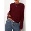 imagePRETTYGARDEN Womens Sweaters Fall Fashion 2025 Casual Crewneck Pullover Button Long Sleeve Cute Knit Tops Winter ClothesBurgundy