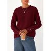 imagePRETTYGARDEN Womens Sweaters Fall Fashion 2025 Casual Crewneck Pullover Button Long Sleeve Cute Knit Tops Winter ClothesBurgundy
