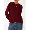 imagePRETTYGARDEN Womens Sweaters Fall Fashion 2025 Casual Crewneck Pullover Button Long Sleeve Cute Knit Tops Winter ClothesBurgundy