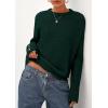 imagePRETTYGARDEN Womens Sweaters Fall Fashion 2025 Casual Crewneck Pullover Button Long Sleeve Cute Knit Tops Winter ClothesDark Green
