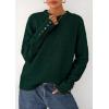 imagePRETTYGARDEN Womens Sweaters Fall Fashion 2025 Casual Crewneck Pullover Button Long Sleeve Cute Knit Tops Winter ClothesDark Green