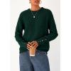 imagePRETTYGARDEN Womens Sweaters Fall Fashion 2025 Casual Crewneck Pullover Button Long Sleeve Cute Knit Tops Winter ClothesDark Green