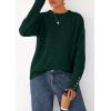 imagePRETTYGARDEN Womens Sweaters Fall Fashion 2025 Casual Crewneck Pullover Button Long Sleeve Cute Knit Tops Winter ClothesDark Green