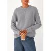 imagePRETTYGARDEN Womens Sweaters Fall Fashion 2025 Casual Crewneck Pullover Button Long Sleeve Cute Knit Tops Winter ClothesGrey