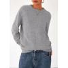 imagePRETTYGARDEN Womens Sweaters Fall Fashion 2025 Casual Crewneck Pullover Button Long Sleeve Cute Knit Tops Winter ClothesGrey