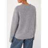 imagePRETTYGARDEN Womens Sweaters Fall Fashion 2025 Casual Crewneck Pullover Button Long Sleeve Cute Knit Tops Winter ClothesGrey