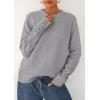 imagePRETTYGARDEN Womens Sweaters Fall Fashion 2025 Casual Crewneck Pullover Button Long Sleeve Cute Knit Tops Winter ClothesGrey