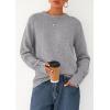 imagePRETTYGARDEN Womens Sweaters Fall Fashion 2025 Casual Crewneck Pullover Button Long Sleeve Cute Knit Tops Winter ClothesGrey