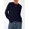 imagePRETTYGARDEN Womens Sweaters Fall Fashion 2025 Casual Crewneck Pullover Button Long Sleeve Cute Knit Tops Winter ClothesNavy Blue