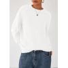 imagePRETTYGARDEN Womens Sweaters Fall Fashion 2025 Casual Crewneck Pullover Button Long Sleeve Cute Knit Tops Winter ClothesWhite