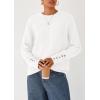 imagePRETTYGARDEN Womens Sweaters Fall Fashion 2025 Casual Crewneck Pullover Button Long Sleeve Cute Knit Tops Winter ClothesWhite