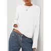 imagePRETTYGARDEN Womens Sweaters Fall Fashion 2025 Casual Crewneck Pullover Button Long Sleeve Cute Knit Tops Winter ClothesWhite