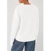 imagePRETTYGARDEN Womens Sweaters Fall Fashion 2025 Casual Crewneck Pullover Button Long Sleeve Cute Knit Tops Winter ClothesWhite