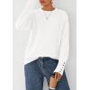 imagePRETTYGARDEN Womens Sweaters Fall Fashion 2025 Casual Crewneck Pullover Button Long Sleeve Cute Knit Tops Winter ClothesWhite