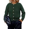 imagePRETTYGARDEN Cardigan Sweaters for Women Long Sleeve Open Front Button Down Trendy 2025 Fall Fashion Knit Winter CoatsDark Green