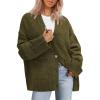 imagePRETTYGARDEN Womens 2025 Oversized Cardigan Sweaters Trendy Chunky Knit Long Sleeve V Neck Button Down Fall Winter OutfitsArmy Green