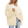 imagePRETTYGARDEN Womens 2025 Oversized Cardigan Sweaters Trendy Chunky Knit Long Sleeve V Neck Button Down Fall Winter OutfitsBeige