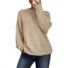imagePRETTYGARDEN Womens Fall Long Sleeve Sweater Crew Neck Fuzzy Loose Fit Chunky Knit Pullover Sweaters Going Out TopsApricot