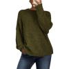 imagePRETTYGARDEN Womens Fall Long Sleeve Sweater Crew Neck Fuzzy Loose Fit Chunky Knit Pullover Sweaters Going Out TopsArmy Green