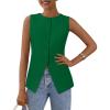 imagePRETTYGARDEN Womens Suit Vest Tops 2025 Summer Dressy Casual Business Button Sleeveless Trendy Fashion Blazer WaistcoatGreen